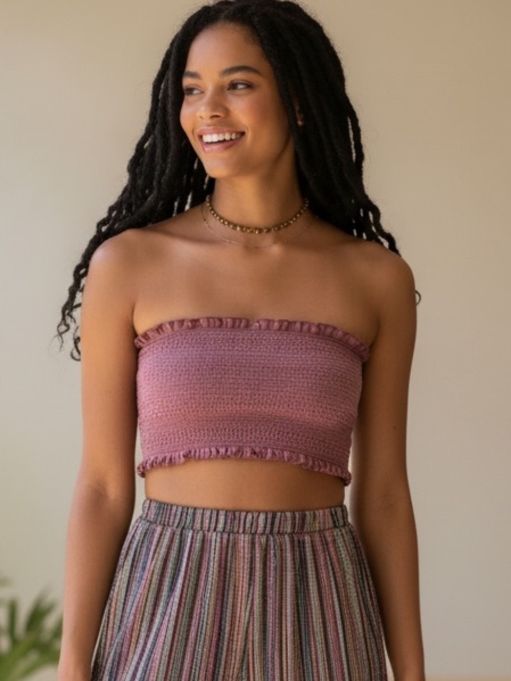 URBAN OUTFITTERS Silence + Noise Women's Smocked MINI Tube Top Velvet Size XS